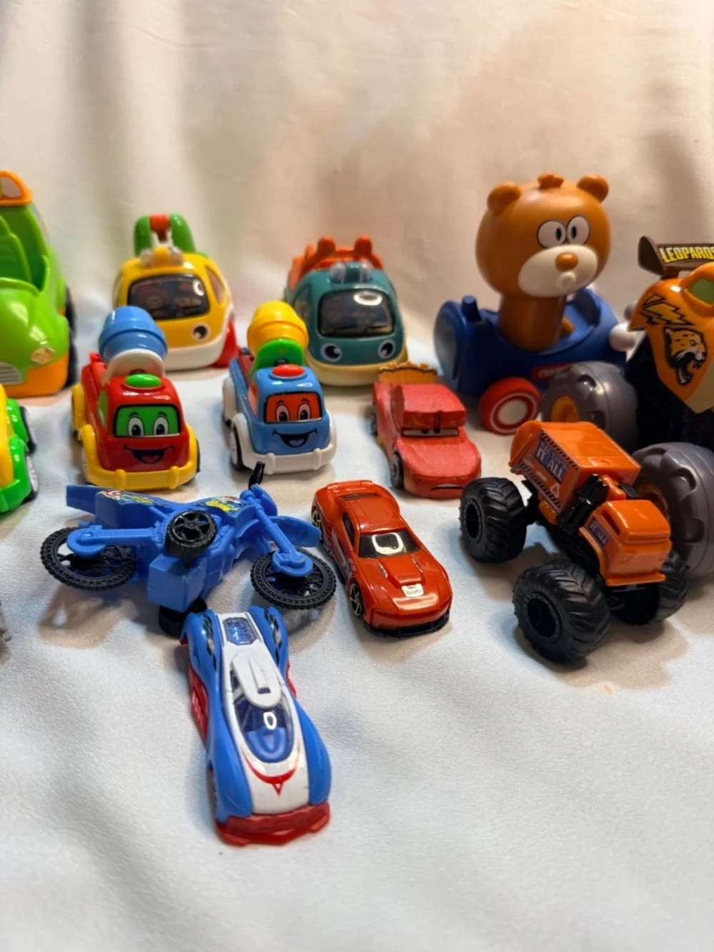 Mixed Toy Vehicle Lot 17 Cars Trucks Motorcycle Helicopter Kids Toys Used